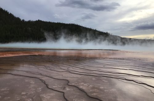 Steam rising from Grand Prismatic.